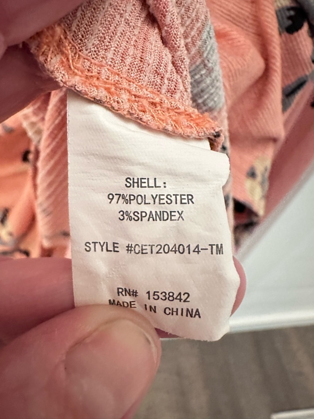 MELLODAY M peach floral ruffle V neck long sleeve blouse cottagecore shabby chic - Picture 5 of 12